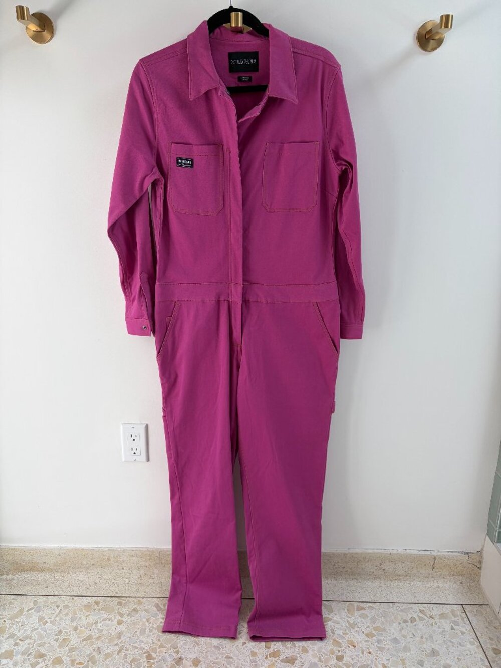Wildfang Bright Pink Utility Jumpsuit